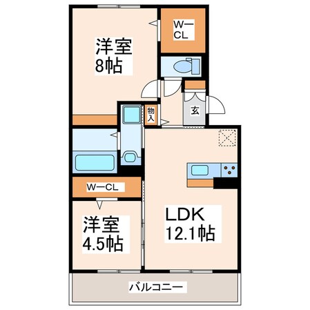 コスモス田迎の物件間取画像